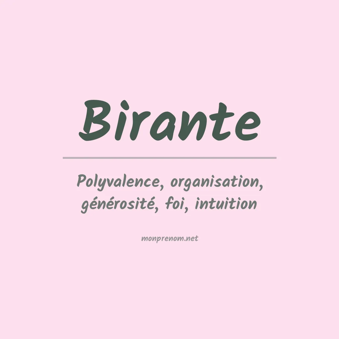 Signification du prénom Birante