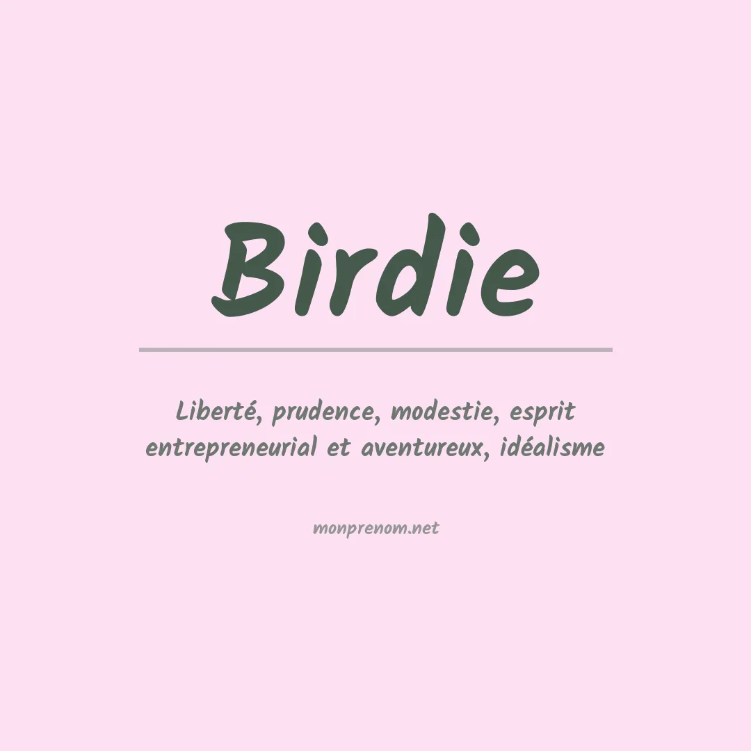 Signification du prénom Birdie