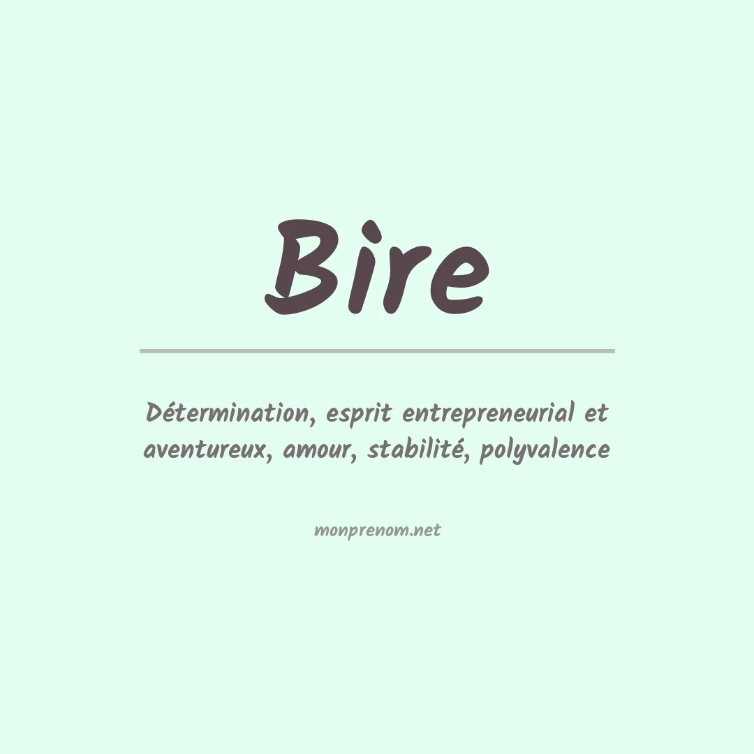 Signification du prénom Bire
