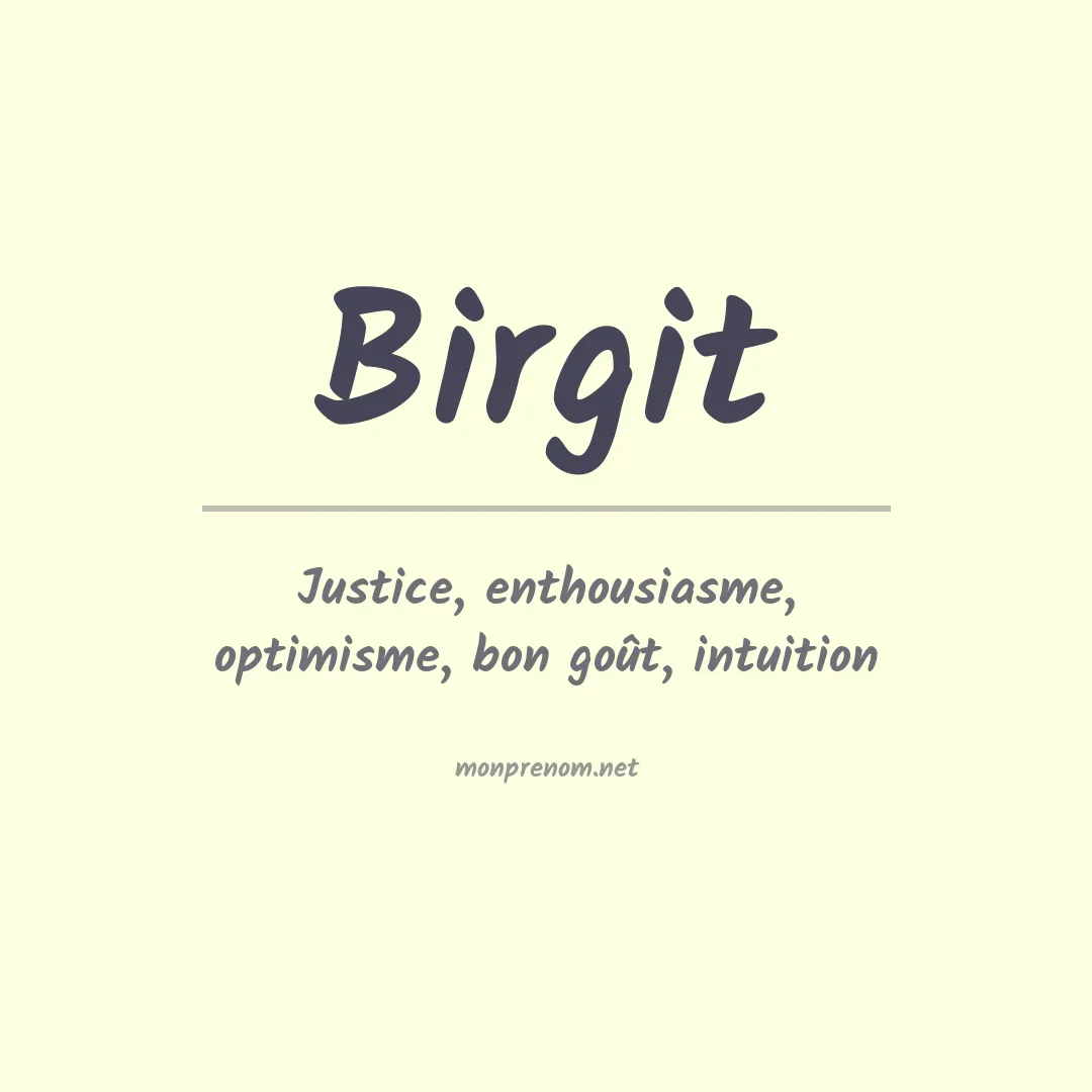 Prénom Birgit