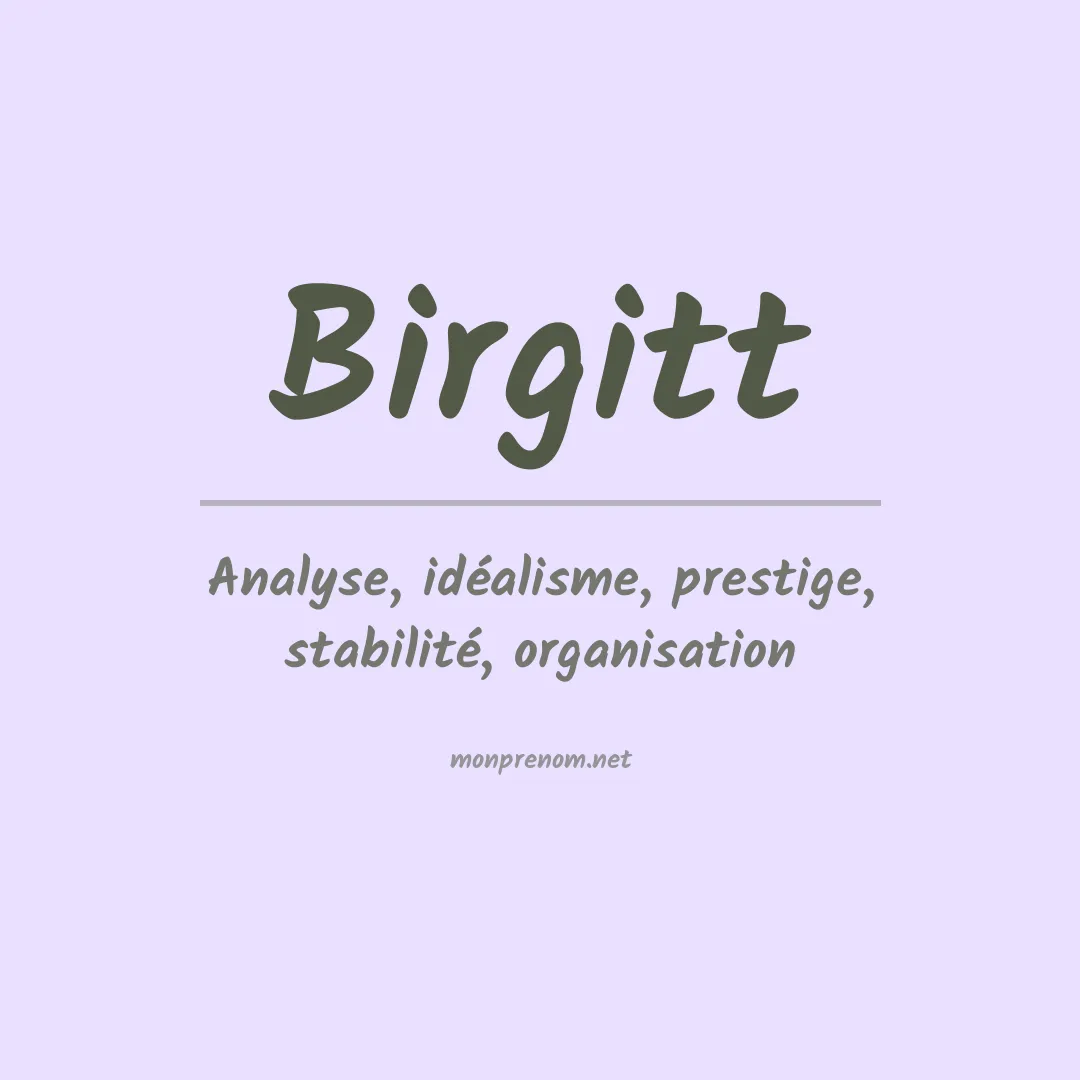 Signification du prénom Birgitt
