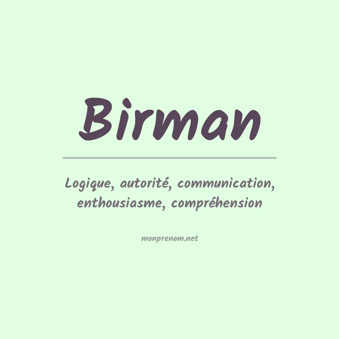 Prénom Birman