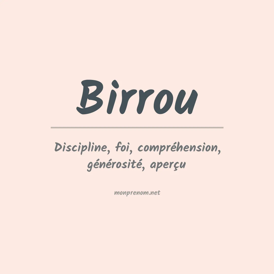 Signification du prénom Birrou