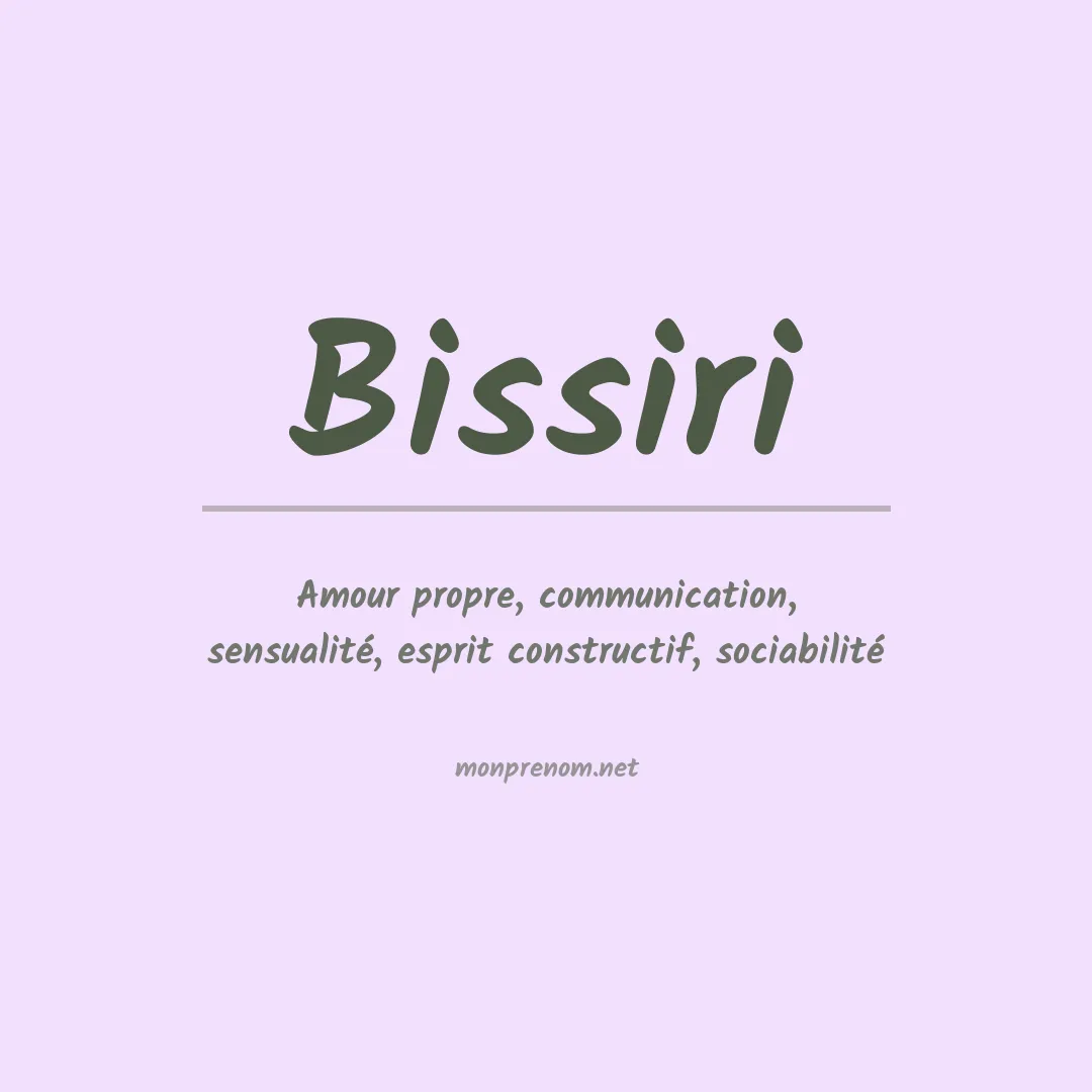 Signification du prénom Bissiri