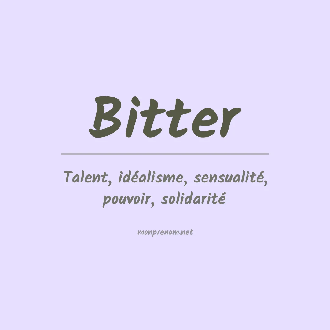 Prénom Bitter