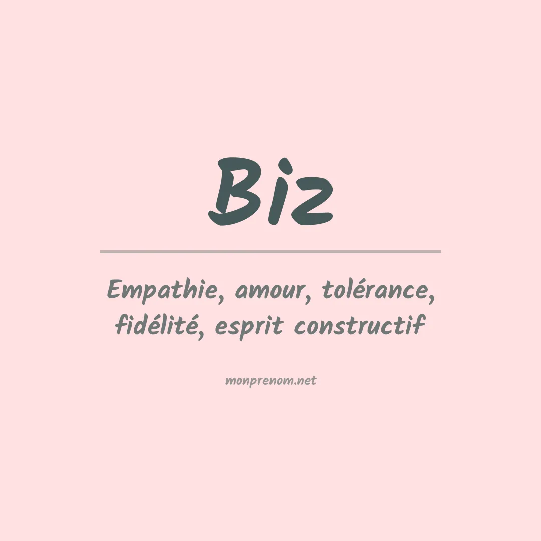 Signification du prénom Biz