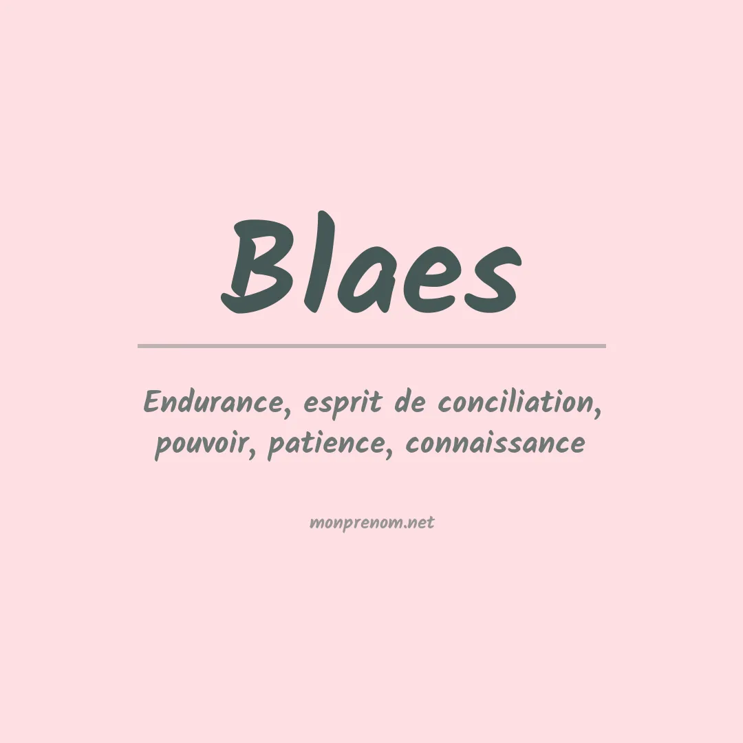 Prénom Blaes