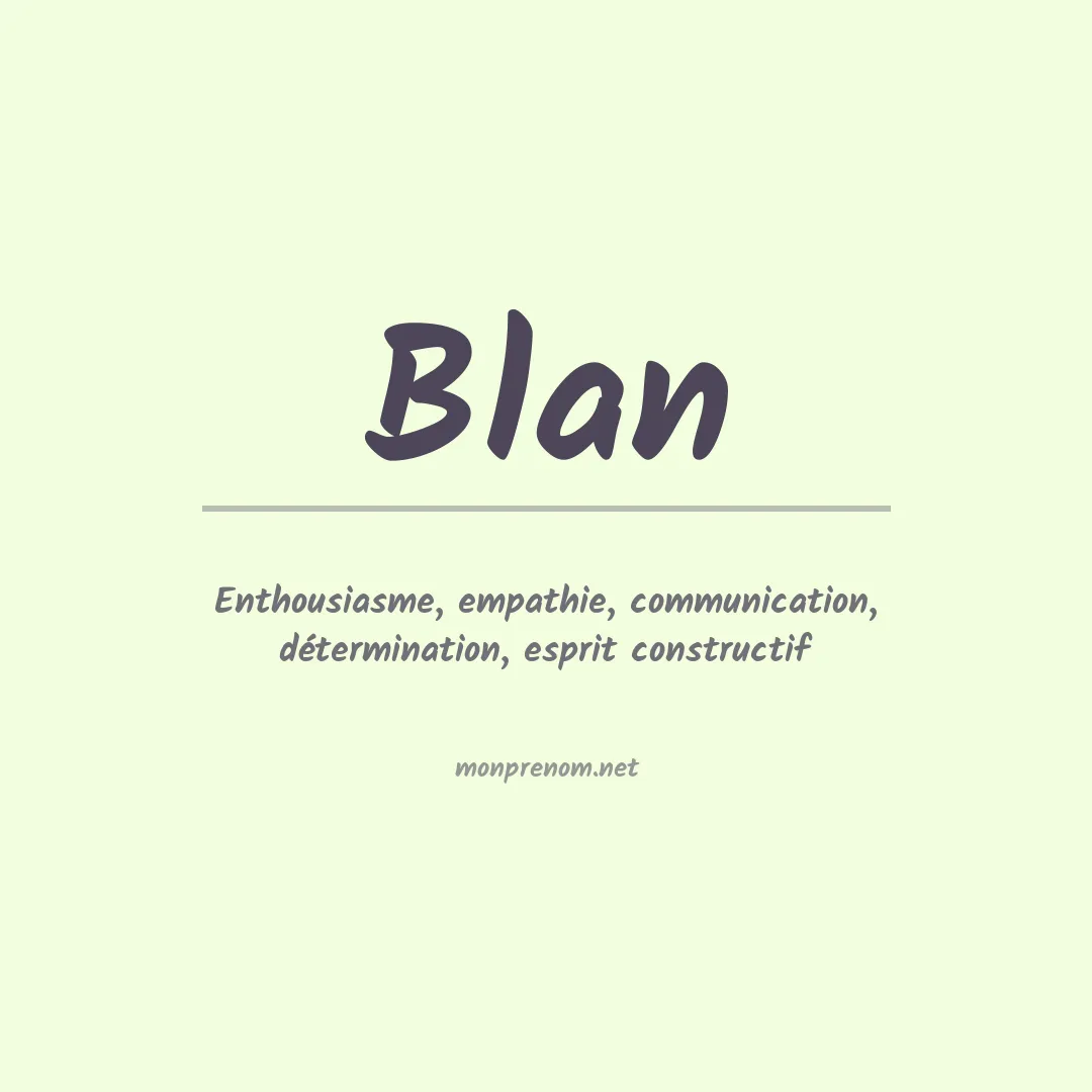 Prénom Blan
