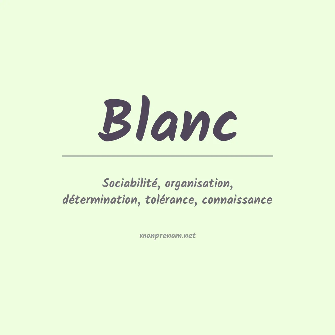 Prénom Blanc