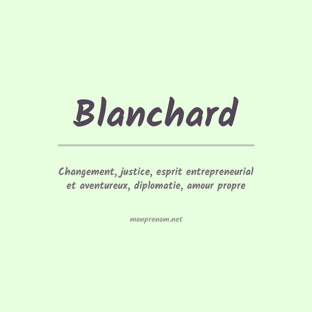 Prénom Blanchard