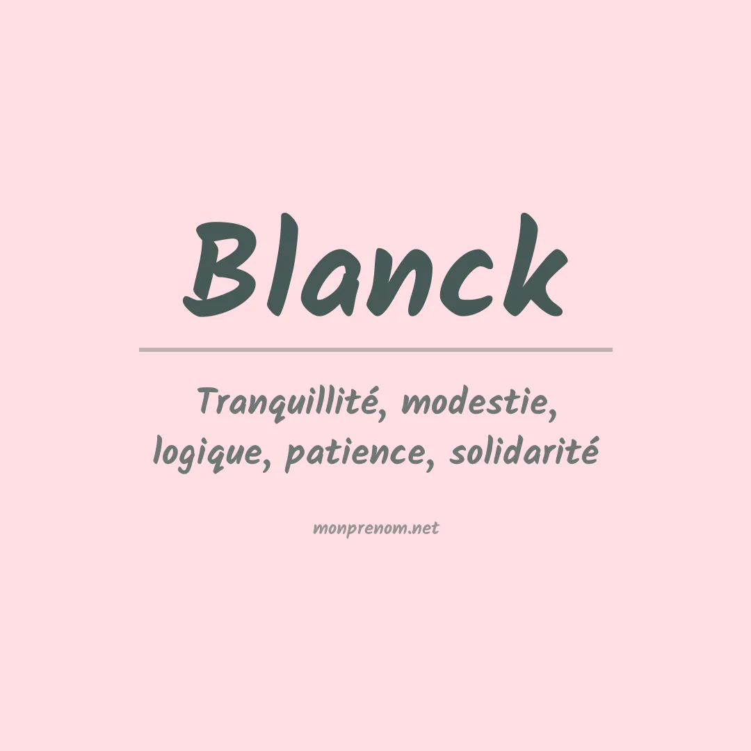 Prénom Blanck
