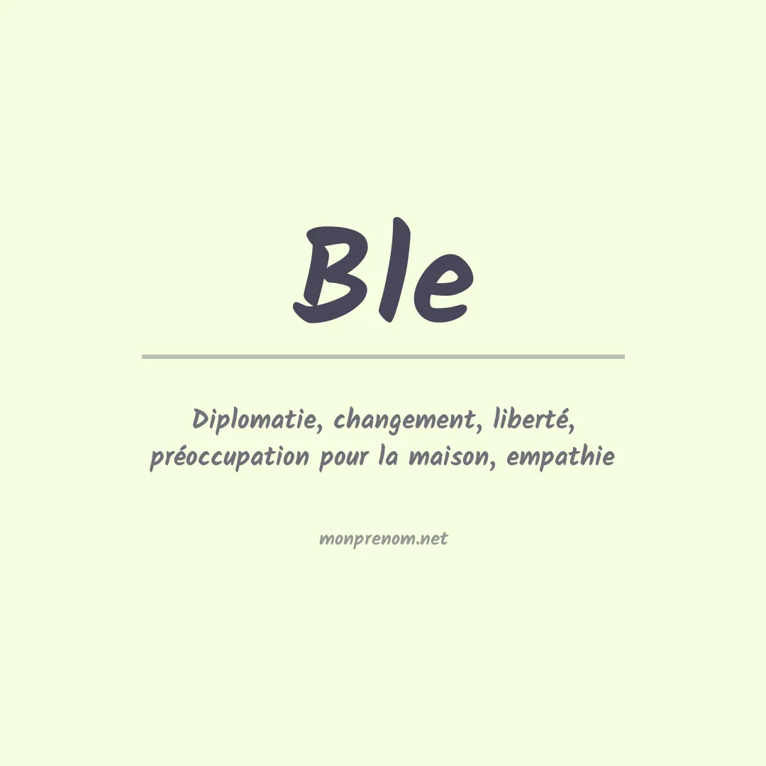 Prénom Ble