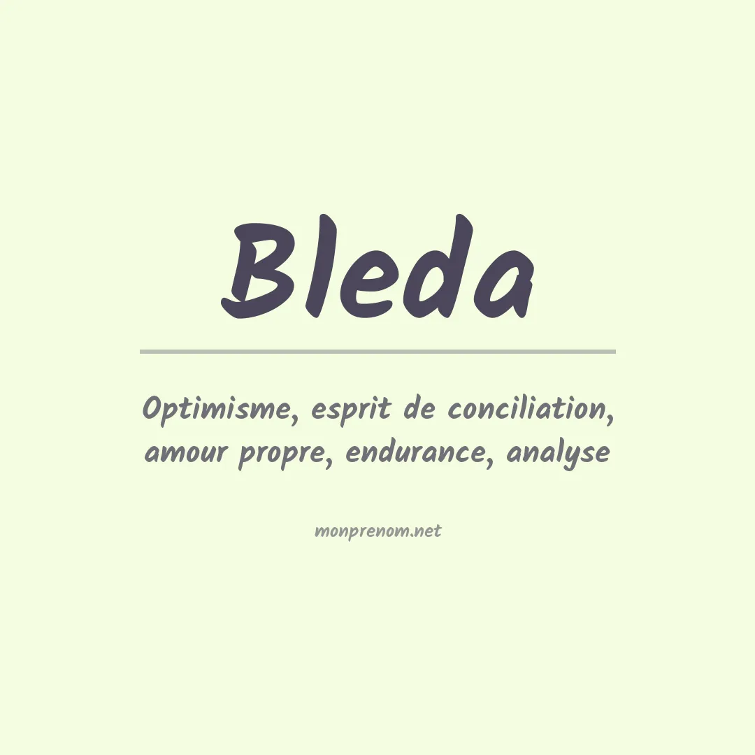 Signification du prénom Bleda