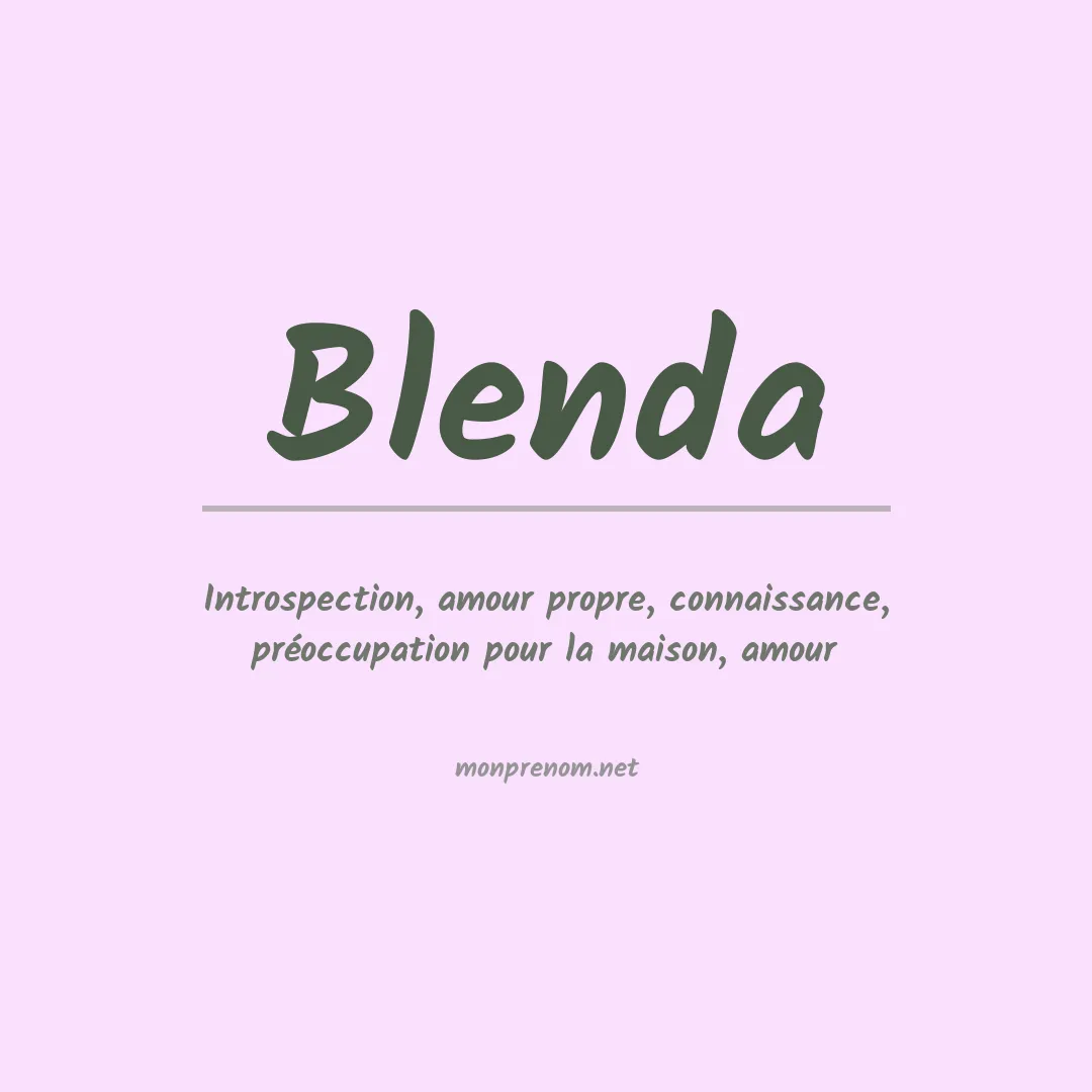 Signification du prénom Blenda