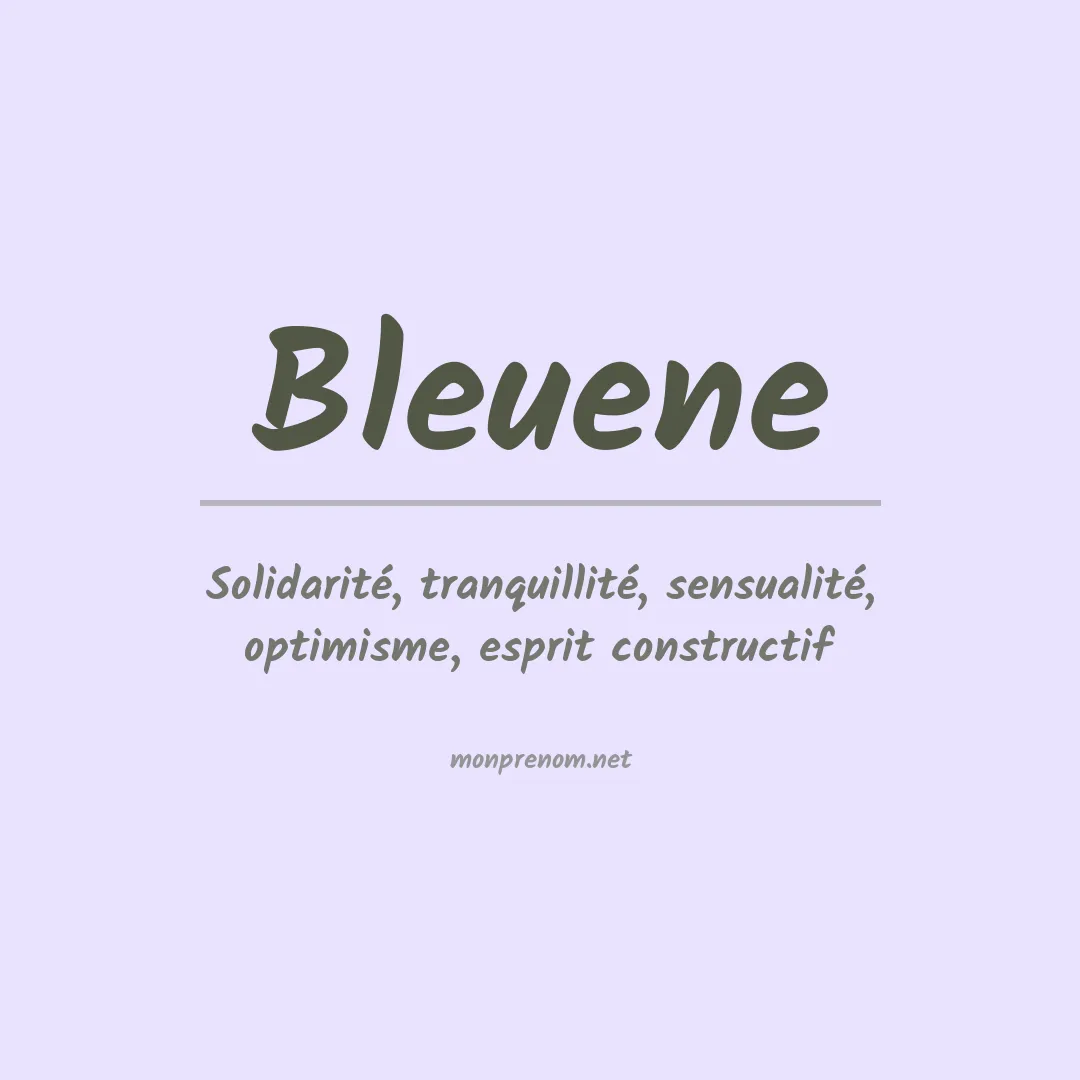 Signification du prénom Bleuene