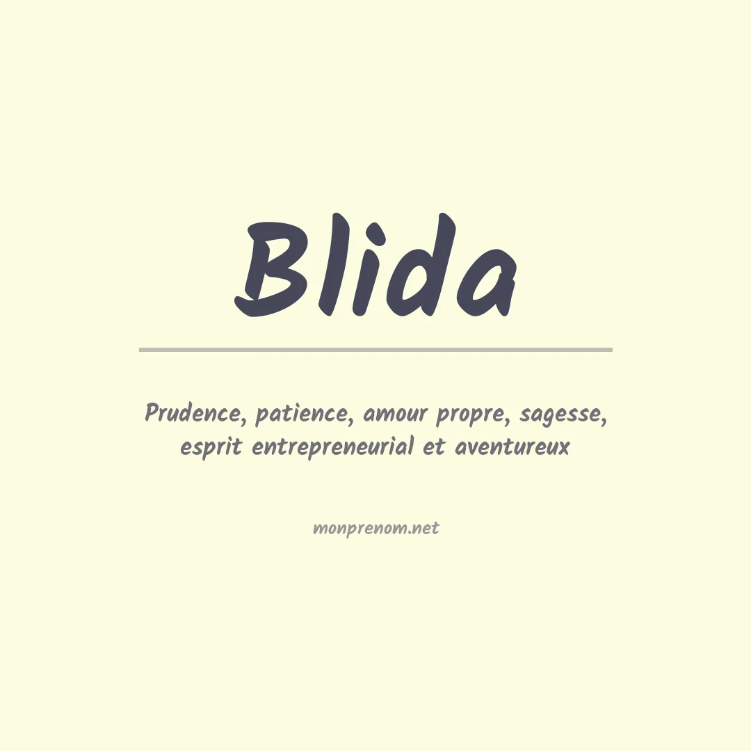 Signification du prénom Blida