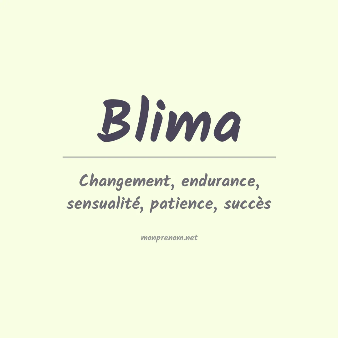 Signification du prénom Blima