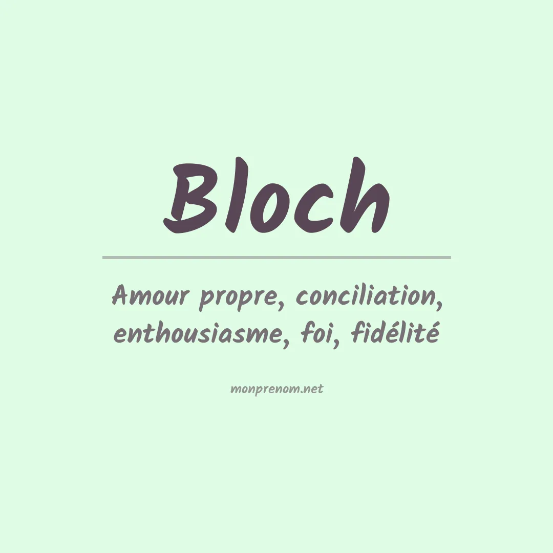 Prénom Bloch