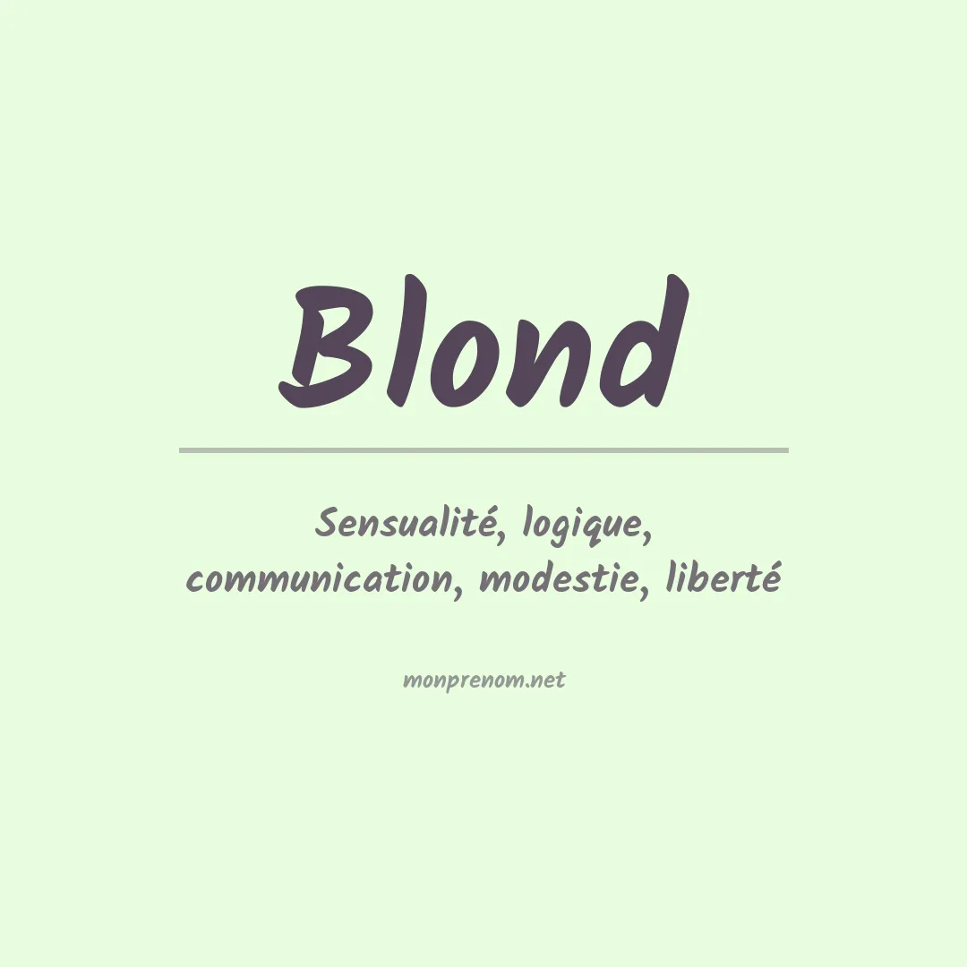 Prénom Blond