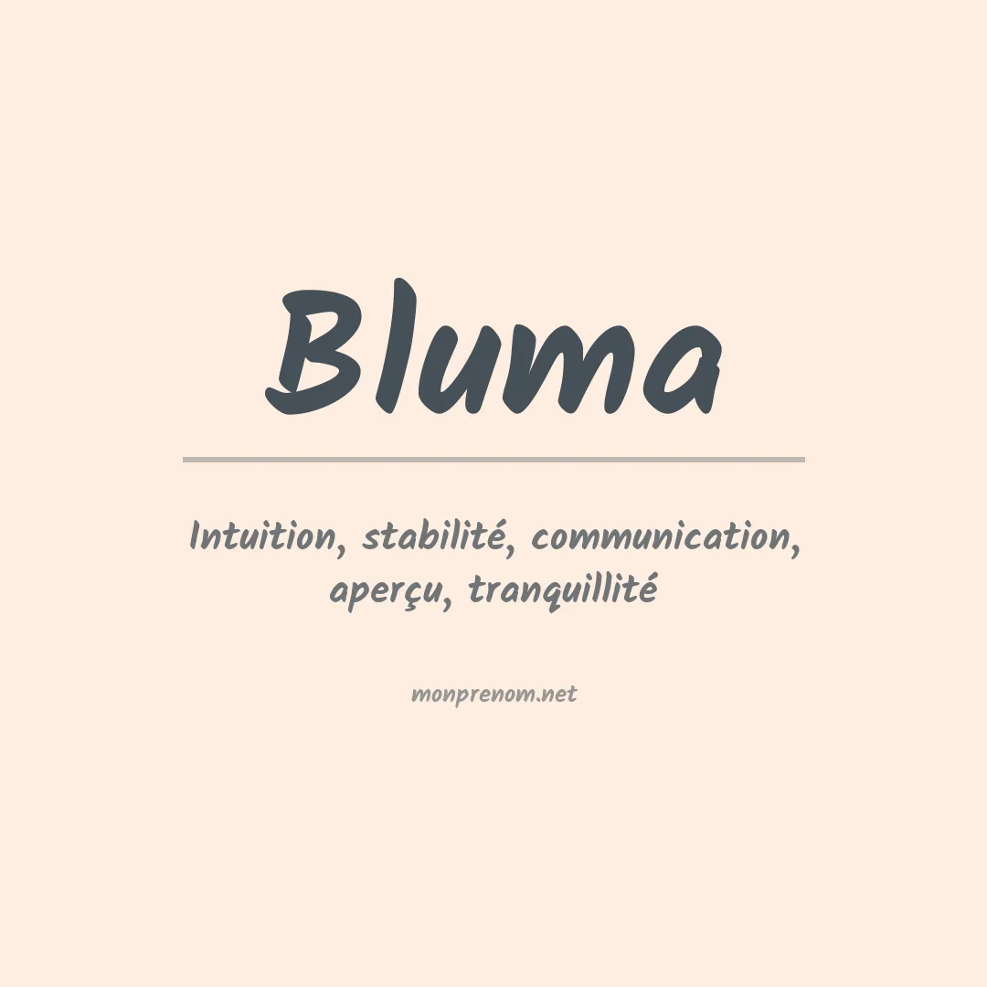 Prénom Bluma