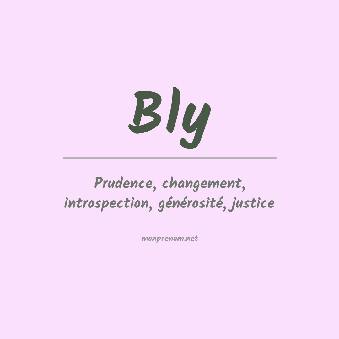 Prénom Bly