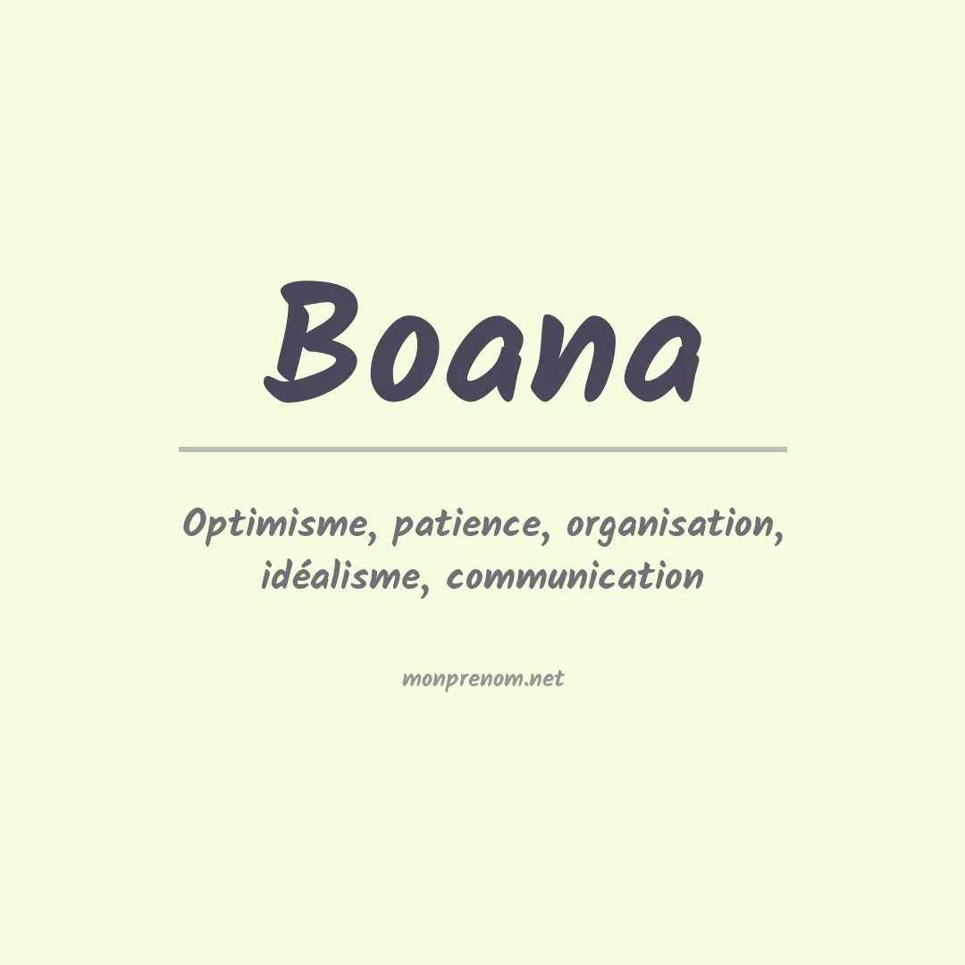 Signification du prénom Boana