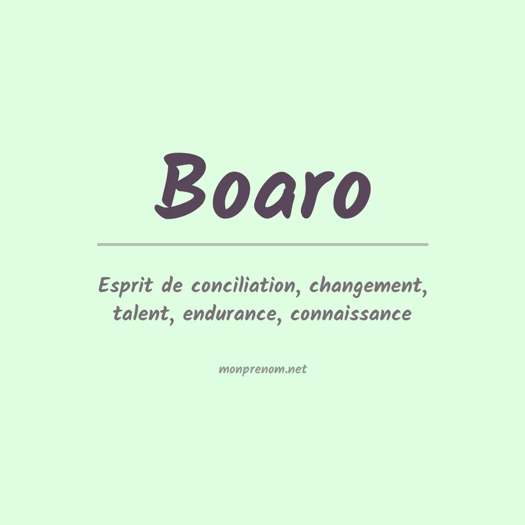 Signification du prénom Boaro