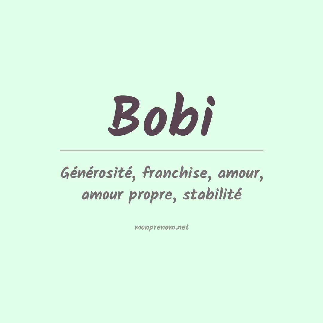 Prénom Bobi