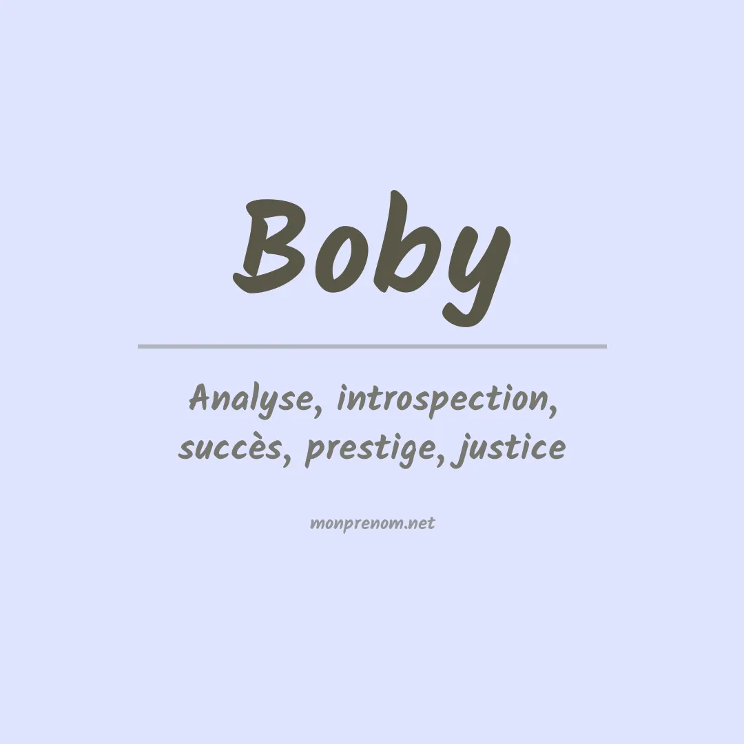 Prénom Boby