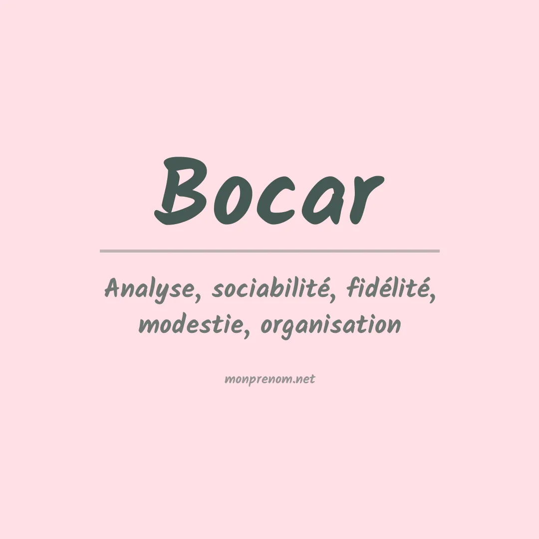 Signification du prénom Bocar