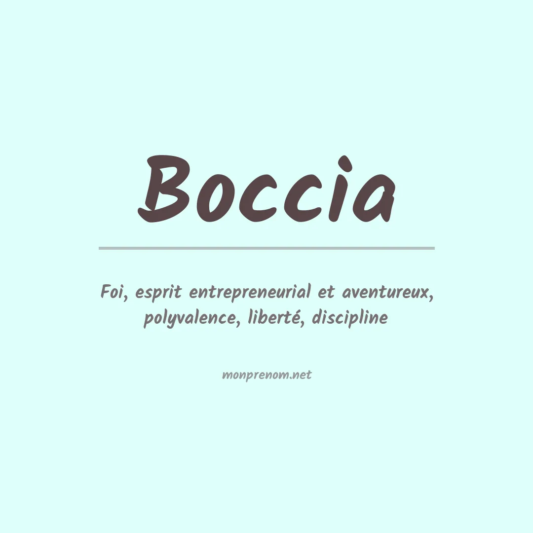 Signification du prénom Boccia