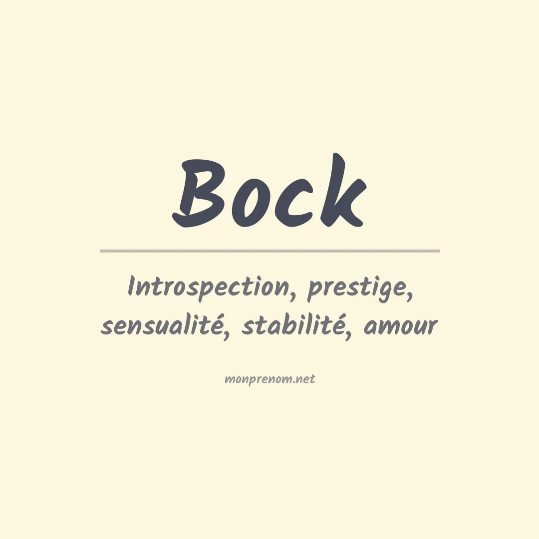Prénom Bock