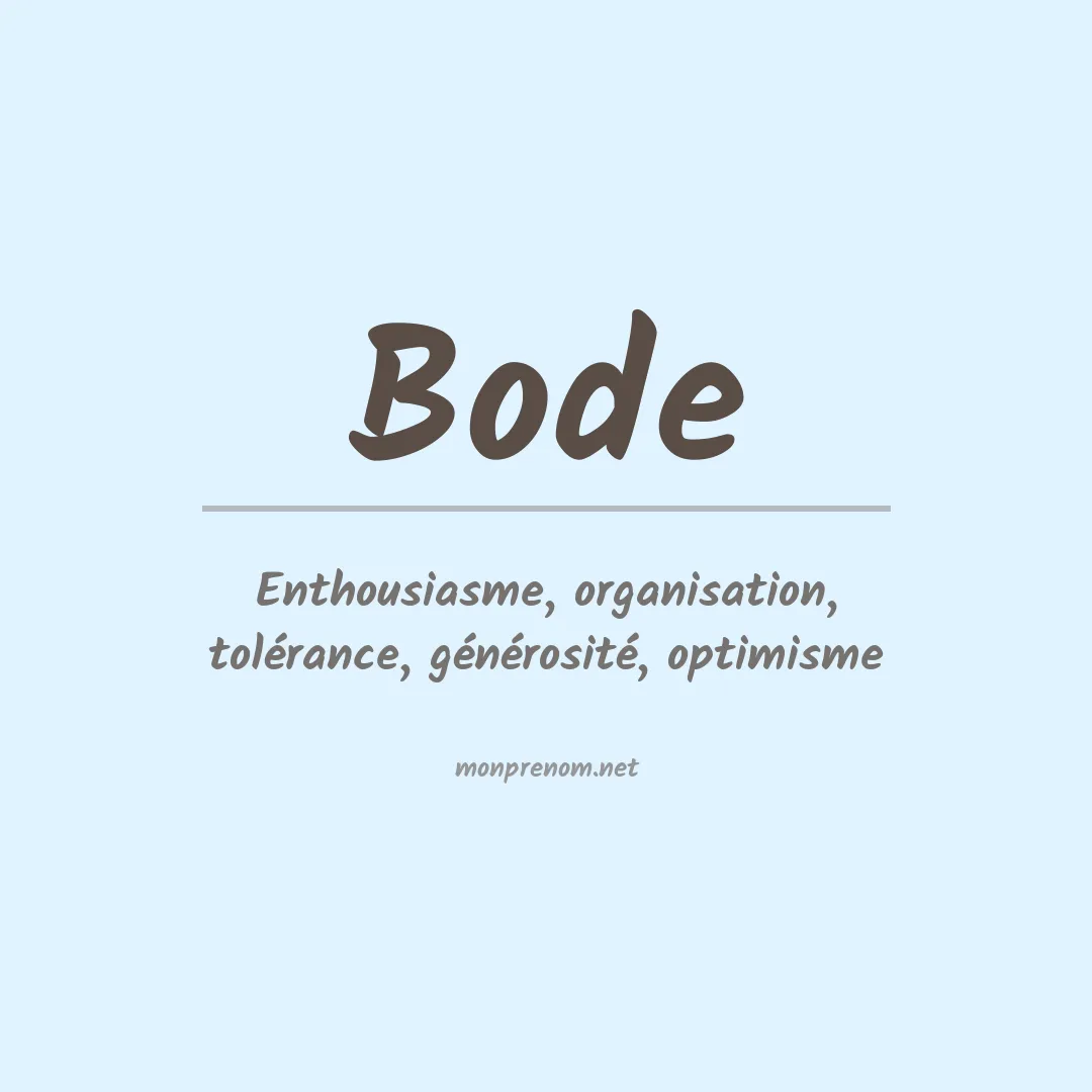 Prénom Bode