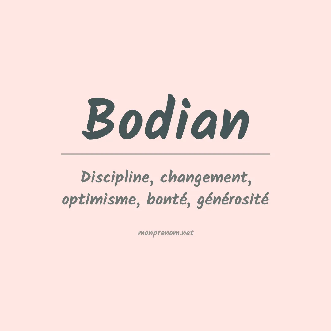 Signification du prénom Bodian