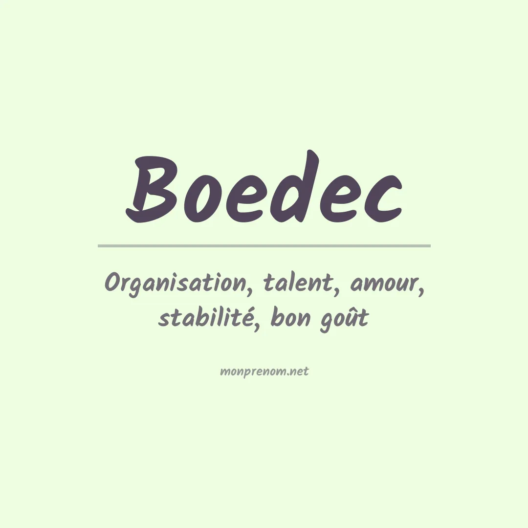 Signification du prénom Boedec