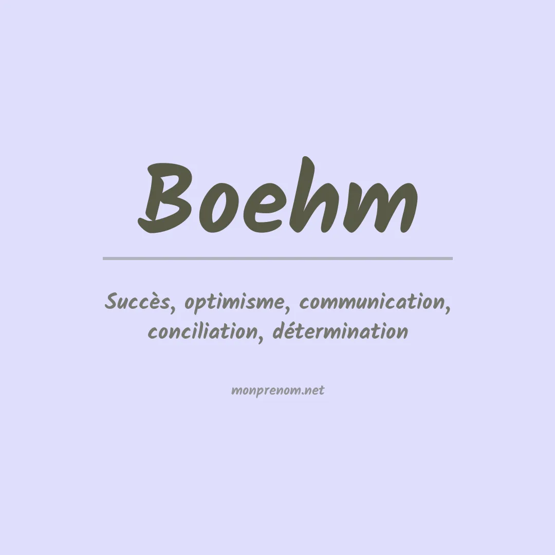 Prénom Boehm