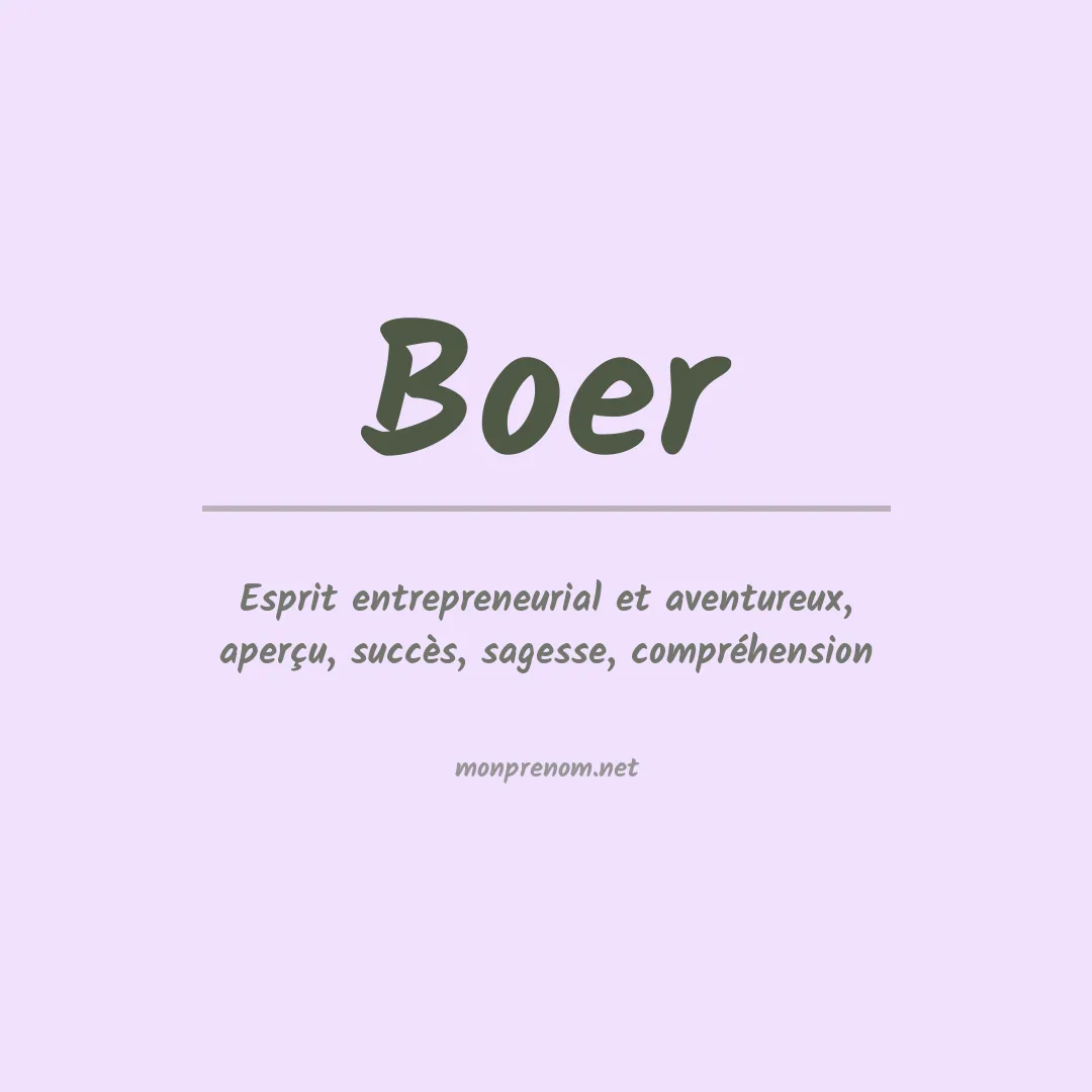 Prénom Boer