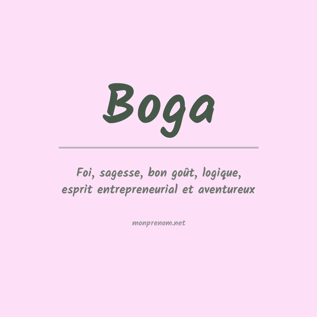 Signification du prénom Boga