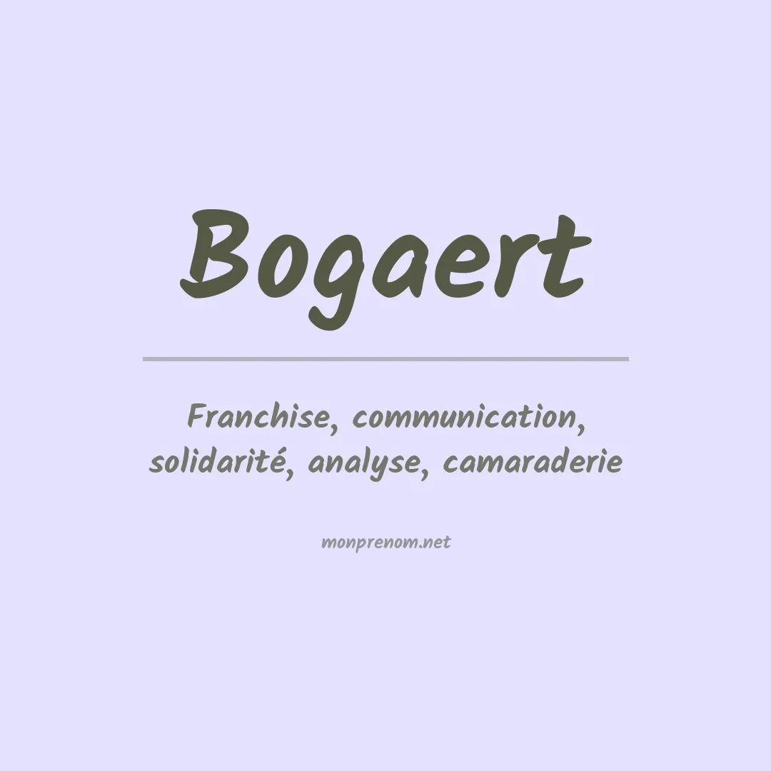 Signification du prénom Bogaert