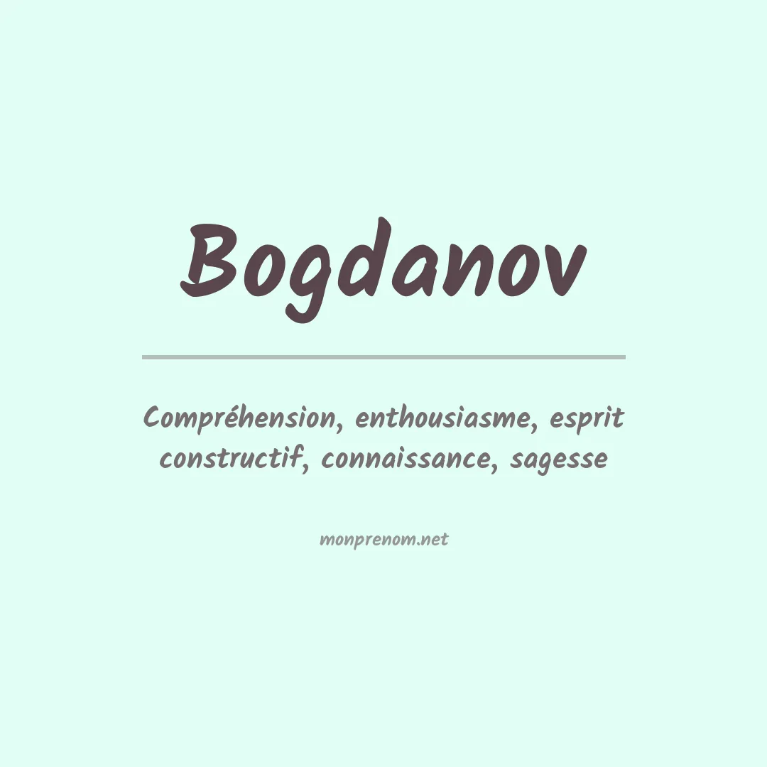 Signification du prénom Bogdanov