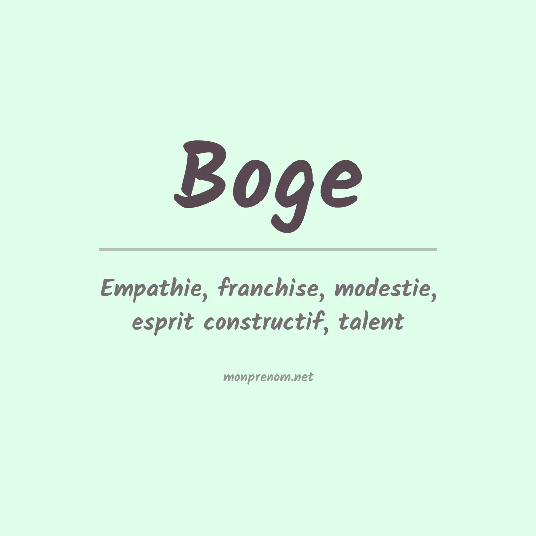 Prénom Boge