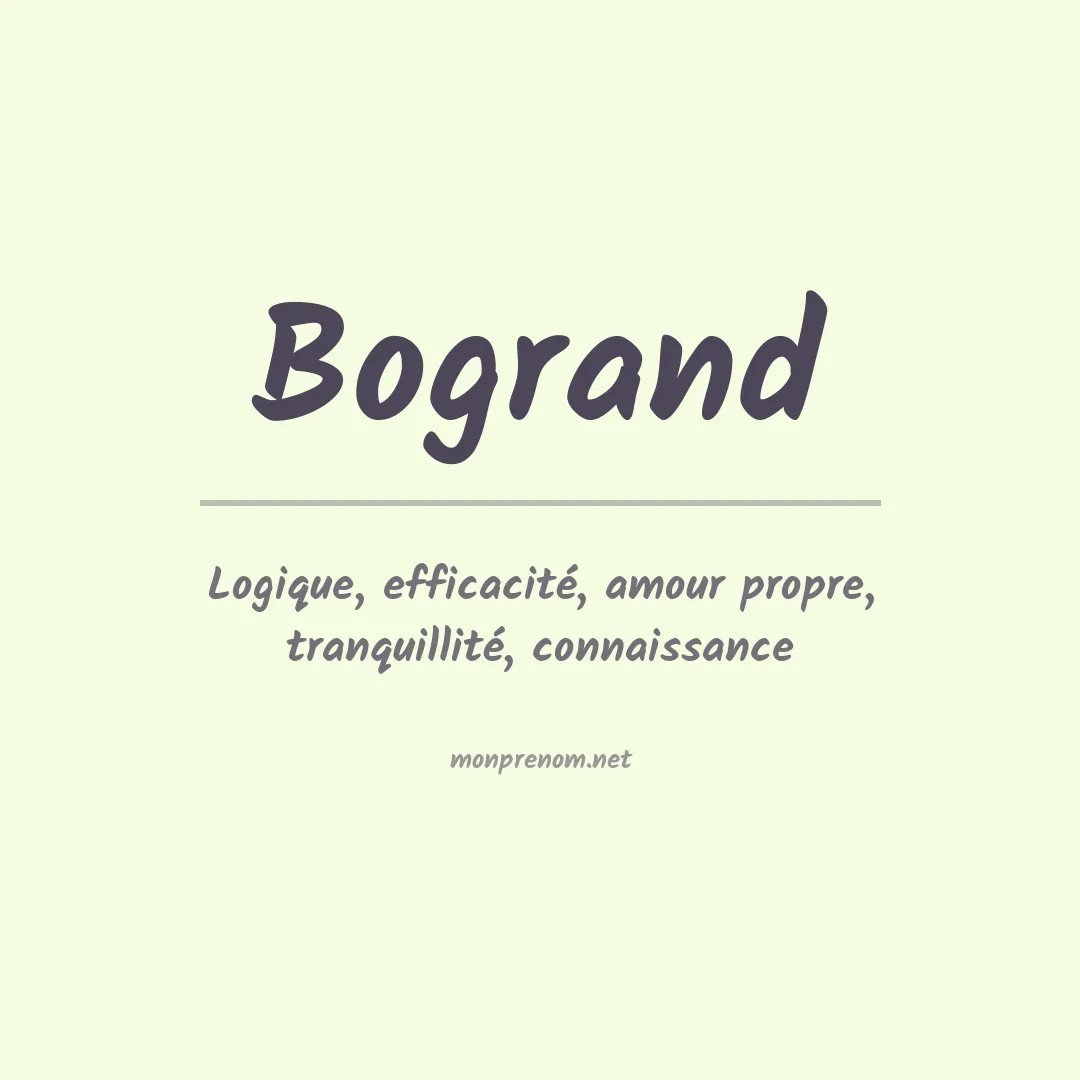 Signification du prénom Bogrand