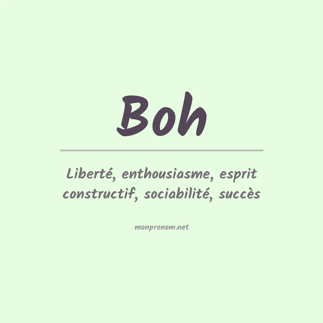 Signification du prénom Boh