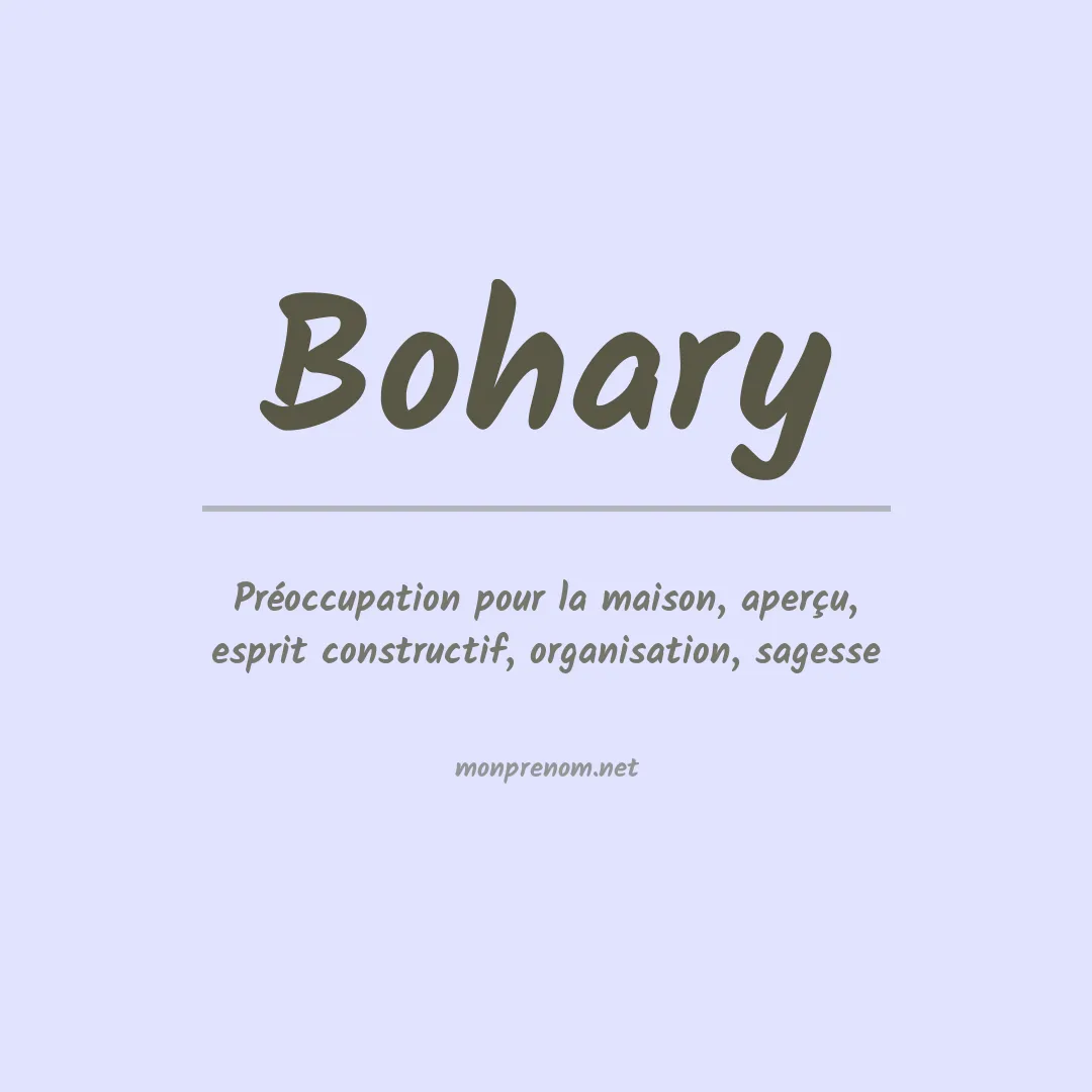 Signification du prénom Bohary