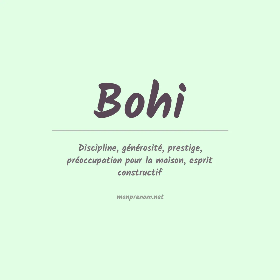 Signification du prénom Bohi