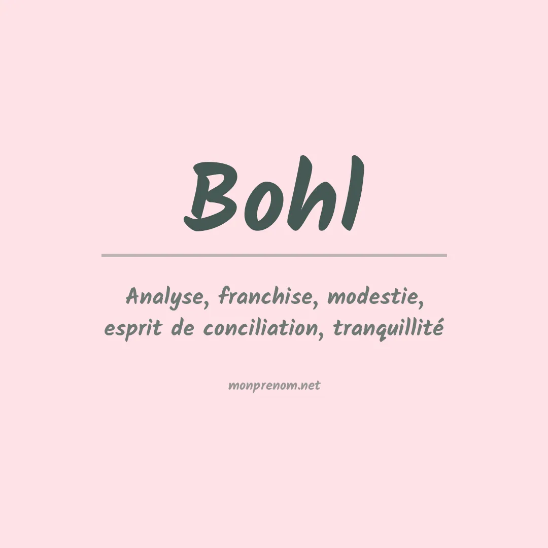 Prénom Bohl