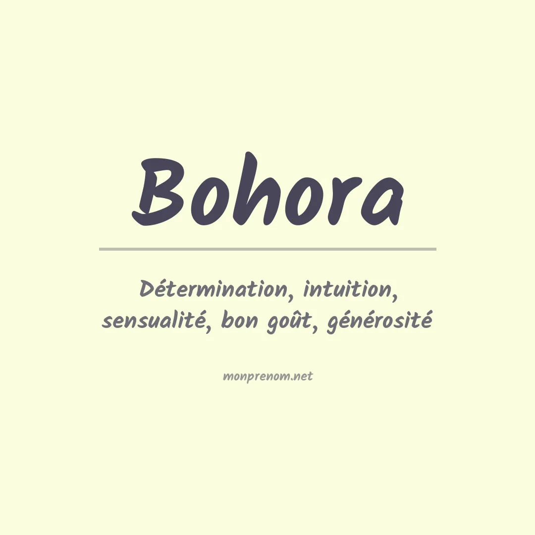 Signification du prénom Bohora