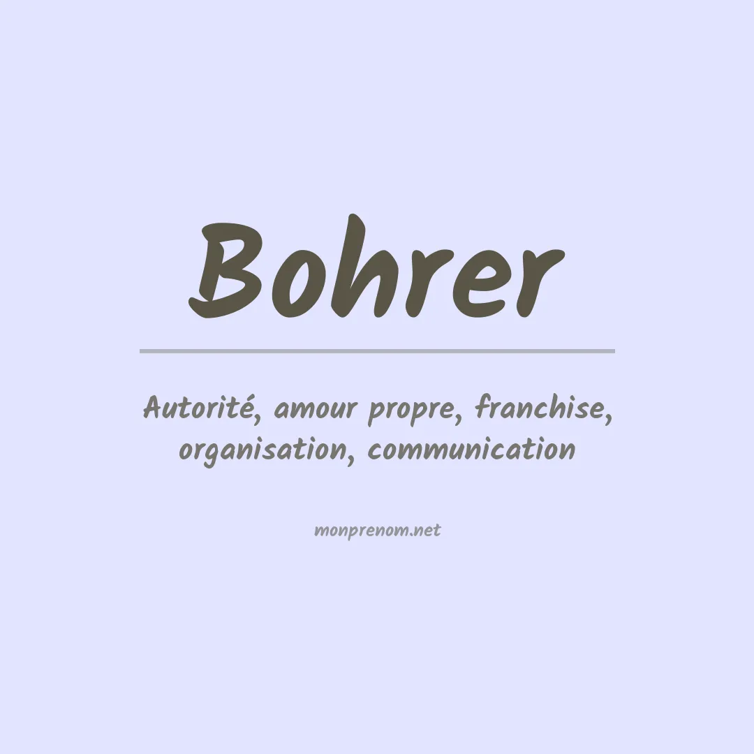 Prénom Bohrer