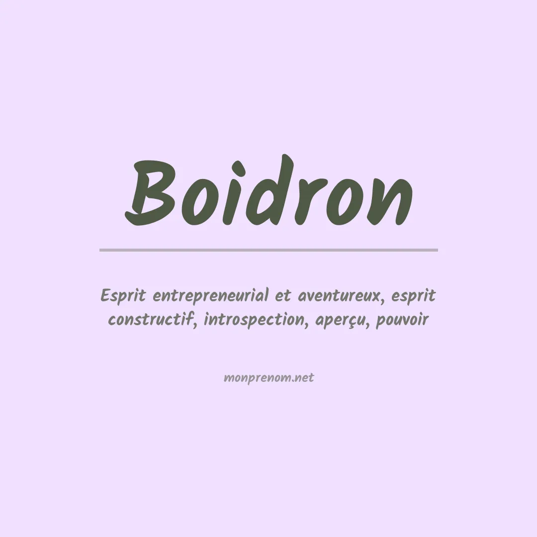 Signification du prénom Boidron