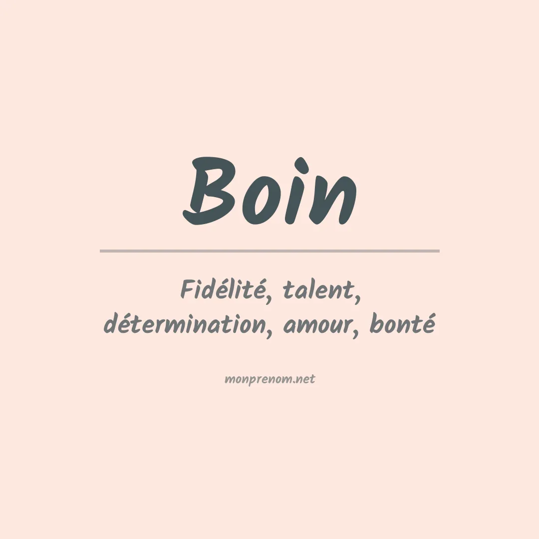 Signification du prénom Boin